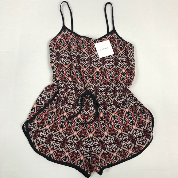 Ellen Tracy Spaghetti Strap Romper Summer Cover Up - Picture 3 of 4